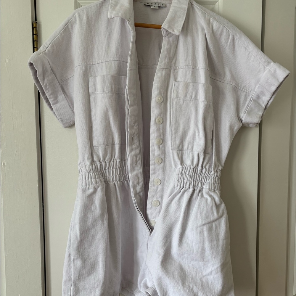 White Denim Romper